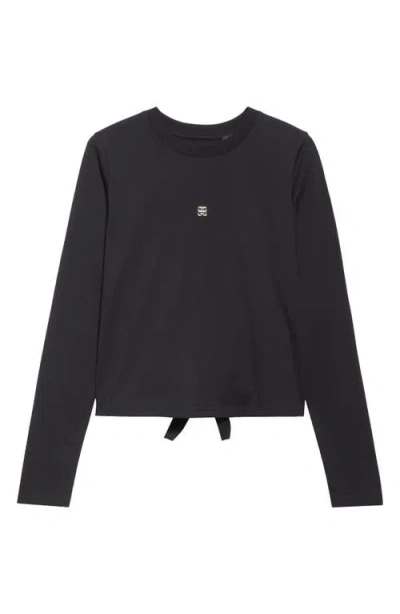Givenchy 4g Embellished Back Bow Long Sleeve T-shirt In Black