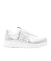 Givenchy White & Silver G4 Sneakers In Silver
