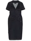 Givenchy Lapel Collar Denim Dress With Front Pockets In Blue
