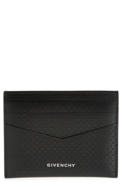 Givenchy 4g Embossed Calfskin Card Holder In Black