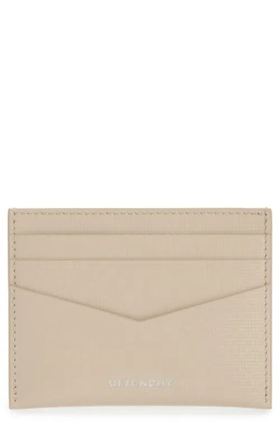 Givenchy 4g Embossed Calfskin Card Holder In Sand