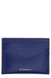 Givenchy 4g Embossed Calfskin Card Holder In Sapphire Blue
