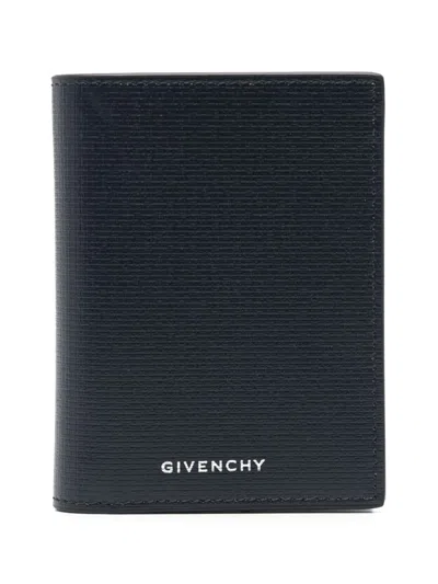 Givenchy 4g-embossed Leather Wallet In Blue