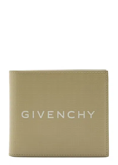 Givenchy 4g-embossed Leather Wallet In Khaki