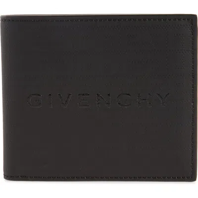 Givenchy 4g Embossed Nylon Bifold Wallet In Black