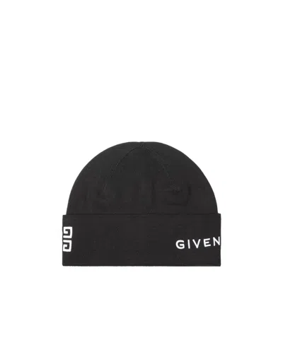 Givenchy 4g-embroidered Beanie Hat In Black