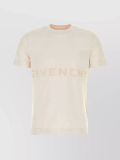 Givenchy 4g Embroidered Cotton Crew-neck T-shirt In Cream