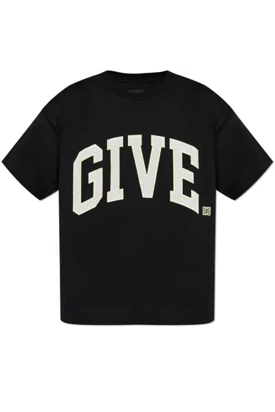 Givenchy 4g Embroidered Crewneck T-shirt In Black