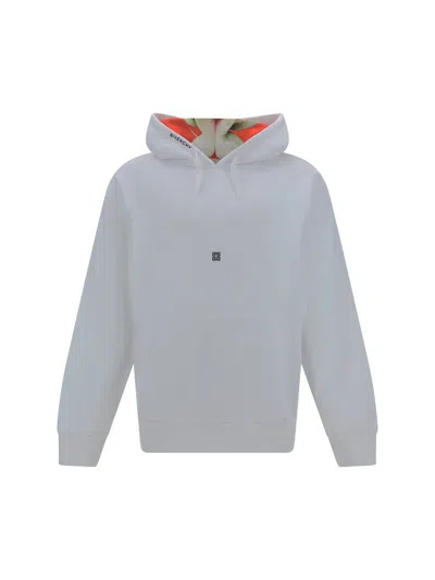 Givenchy 4g Embroidered Drawstring Hoodie In White