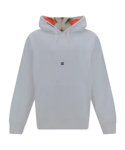 Givenchy 4g Embroidered Drawstring Hoodie In White