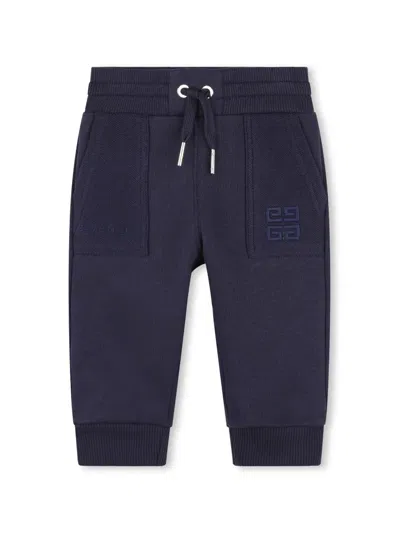 Givenchy Babies' 4g-embroidered Drawstring-waist Track Pants In Blue