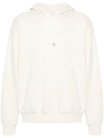 Givenchy 4g-embroidered Hoodie In Beige