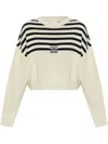 Givenchy Pull Rayé 4g En Laine Et Coton In Weiss
