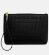 Givenchy 4g Embroidered Leather-trimmed Canvas Pouch In Black