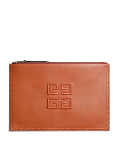 Givenchy 4g Embroidered Pouch In Brown