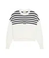 Givenchy 4g Striped Sweater In Wool And Cotton In White