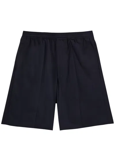Givenchy 4g-embroidered Wool-blend Shorts In Navy