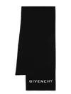 Givenchy 4g-embroidered Wool Scarf In Black