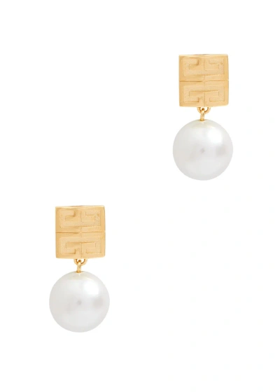 Givenchy 4g-engraved Drop Earrings In Gold