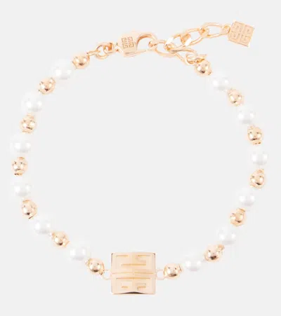 Givenchy 4g Faux Pearl Bracelet In Gold