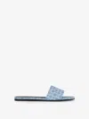 Givenchy 4g Flat Mules In Denim Monogram 72 In Medium Blue