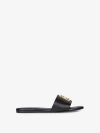 Givenchy 4g Black Flat Slides In Black