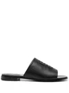 Givenchy 4g Leather Flat Slides In Black