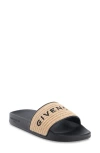 Givenchy 4g Flat Slide Sandal In Black/ Natural