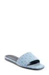 Givenchy 4g Flat Mules In Raffia In Medium Blue