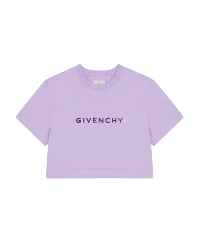 Givenchy 4g Flocked Cotton T-shirt In Purple