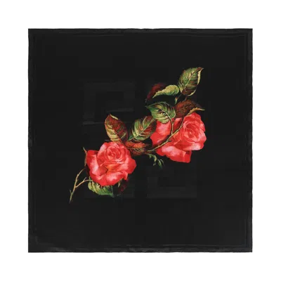 Pre-owned Givenchy 4g Flower Silk Scarf 'black' | Women's Size Onesize
