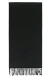 Givenchy 4g Fringe Wool Scarf In Navy Black