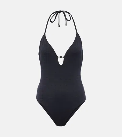 Givenchy 4g Halterneck Swimsuit In Black