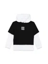 Givenchy Kids Logo Printed Layered Hoodie In Multicolour