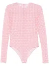Givenchy Monogram 72 Mesh Fitted Bodysuit In Pink