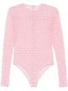 Givenchy Monogram 72 Mesh Fitted Bodysuit In Pink