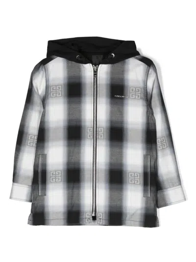 GIVENCHY 4G-JACQUARD CHECKED HOODED OVERSHIRT
