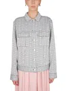 Givenchy 4g Jacquard Denim Effect Jacket In Gray