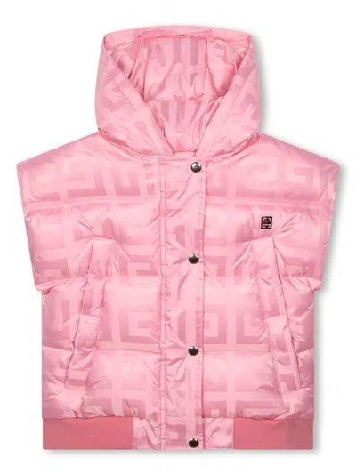 Givenchy Kids' 4g-jacquard Down Gilet In Pink