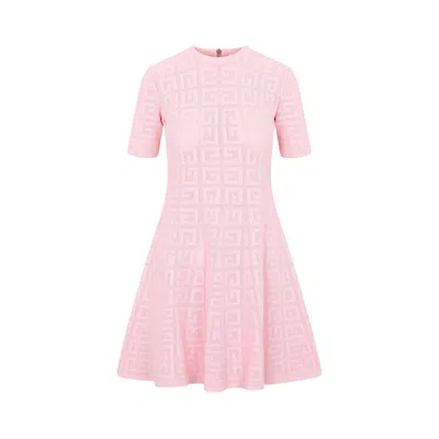 Givenchy 4g-motif Jacquard A-line Dress In Pink
