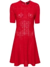 Givenchy 4g Pointelle Mini Dress In Rosso