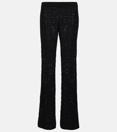 Givenchy 4g Jacquard Flared Pants In Black