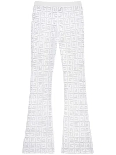 Givenchy 4g-jacquard Flared Trousers In White
