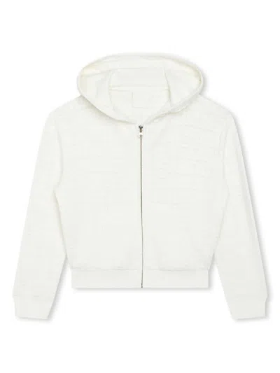 Givenchy Kids' 4g-jacquard Hooded Jacket In White