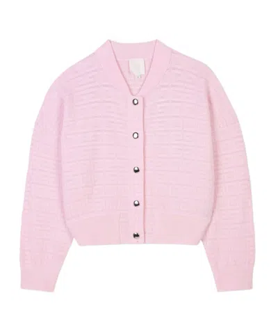 Givenchy Kids' 4g Jacquard Knitted Cardigan In Pink