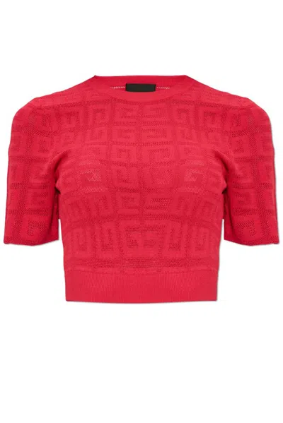 Givenchy 4g Jacquard Knitted Top In Pink
