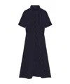 Givenchy 4g Baroque Jacquard Midi Dress With Tie Neck In Blue