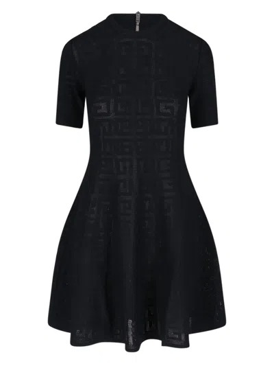 Givenchy 4g Jacquard Mini Dress In Black