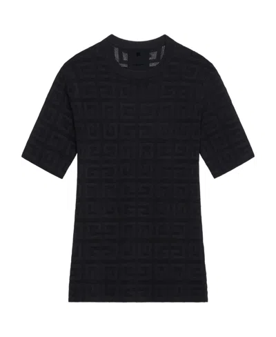 Givenchy 4g-jacquard Short-sleeve Top In Black