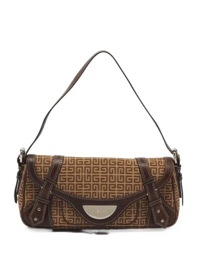 Pre-owned Givenchy 4g Jacquard Shoulder Bag In Brown